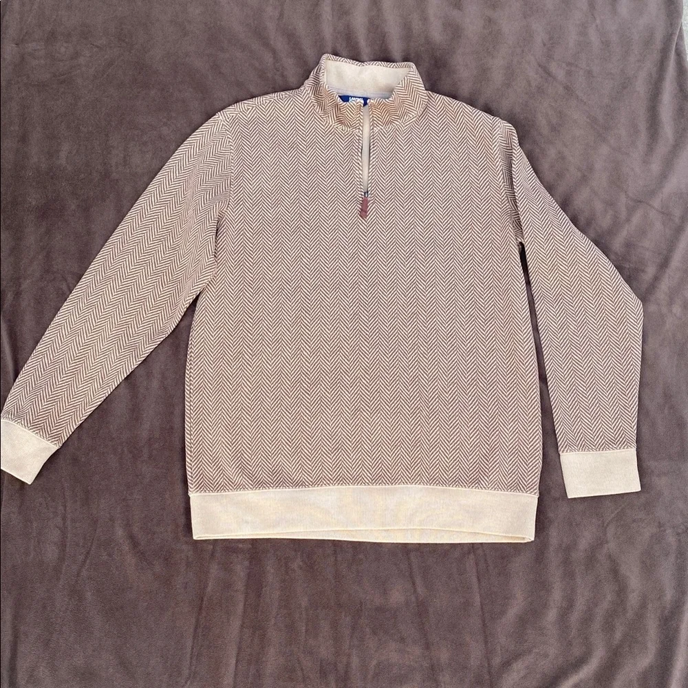 Lands' End Tan Herringbone Pullover